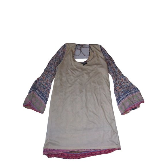 Allison Brittney Boho Floral Print Midi Dress Tunic Women's Size Medium - Picture 8 of 15